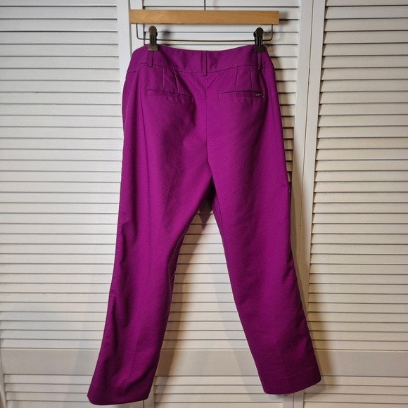 White House Black Market Purple Pink Slim Ankle Pants 8R Stretch Career Trousers - Picture 9 of 11